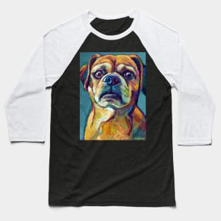 Cute Puggle On Blue Baseball T-Shirt